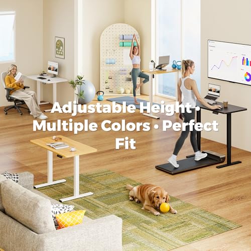 One-Piece Standing Desk 47 x 24 Inches, Small Adjustable Height Desk, Electric Sit Stand Desks Home Office Computer Workstation, Black - color: Black, size: 4724