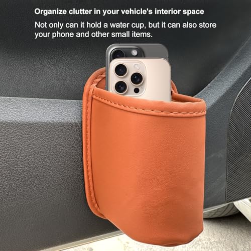 Universal Door Water Cup Holder, car Multi-Function Storage Rack, car seat Back Beverage Holder, Suitable for Water Cups, Mobile Phones, Drinks, Coffee, etc.(Orange) - color: orange