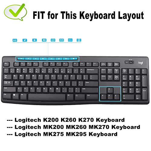 Keyboard Cover Skin Protector for Logitech MK295 MK275 MK270 Wireless Keyboard, Logitech K200 K260 K270 K275 K295 MK200 MK260 Ultra Thin Desktop PC Silicone Keyboard Cover-Lovly - color: Lovly