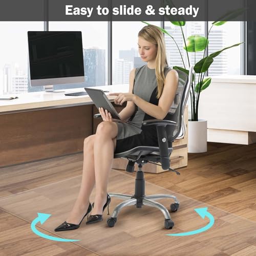 Clear Chair Mat for Hardwood Floors 36"x48" - Office Desk Chair Mat Protector Easy Glide for Rolling Chairs, Heavy Duty Home & Computer Use - size: 48"x36"