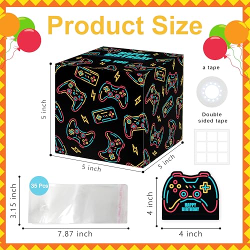 Gamer Birthday Surprise Box Cash, Happy Birthday Money Box for Cash Gift, Surprise Birthday Gift Box for Friends Teens, Money Gift Boxes for Cash with Pull Out, Neon Design - color: Color 003