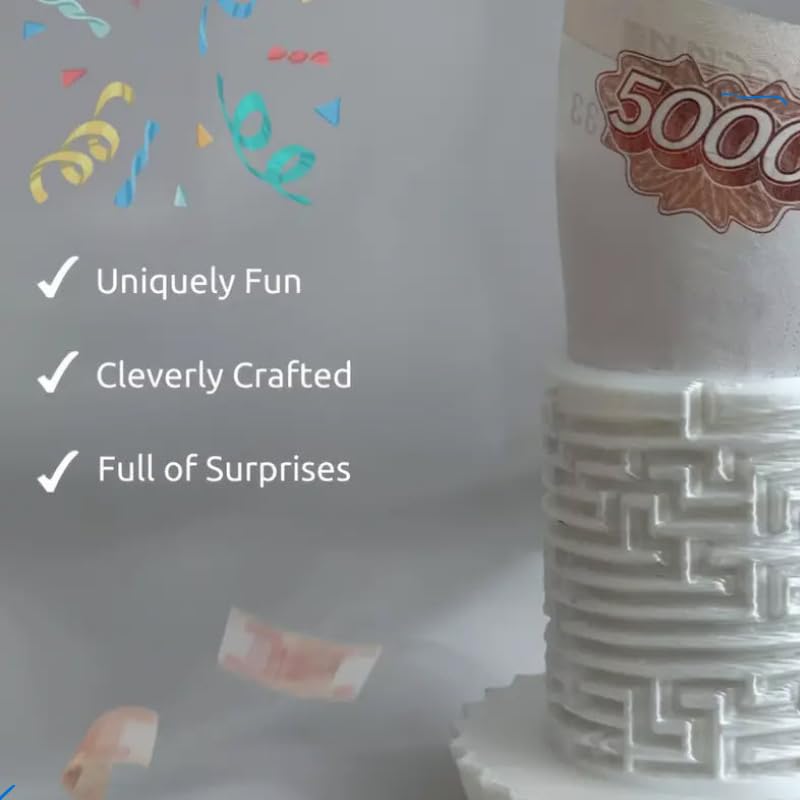 Maze Puzzle Box for Cash Gift, Money Holder Gift Box | Maze puzzle, hidden cash compartment, money gift, birthday anniversary, brain teaser, surprise holder gift for teens & adults - color: White