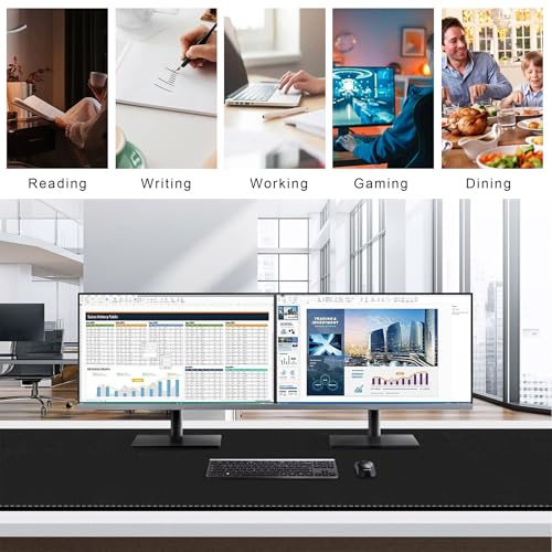 Mydours Extra-Long 67" x 24" Desk Mat, PU Leather Surface with Seamless Stitching, Wide Desk Blotter for Multiple Monitors, Durable Writing Pad and Gaming-Friendly Mouse Surface (Black) - color: Black, size: 66.9" x 23.6"