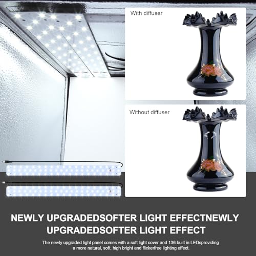 PULUZ Light Box 24x24in, Portable Photo Studio Light Box with 120 LED Lights &6 Color backdrops Professional Photography Lighting Tent Kit for Big Product Photography Lightbox - color: 23.6x23.6x23.6in