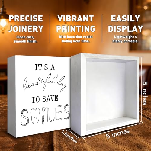 Dental Office Decor, Save Smiles Wooden Box Sign Dental Assistant Hygienist Office Desk Decorations, Dentist Gifts - color: Dentist