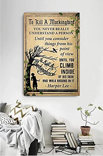 Cusde To Kill A Mockingbird Metal Tin Sign Wall Art Vintage Retro Decorations Gifts for Harper Lee Poster Used for Bar Home Living Bar Garage Man Cave 8x12 Inch