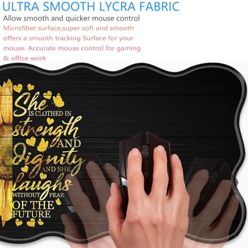 Bxgolkgd Desk Mat Set,Mouse Pad with Keyboard Wrist Rest & Mouse Wrist Rest,Wave-Shaped Design,Non-Slip Rubber Base,Ergonomic Desk Mat for Home,Office,Gaming,Quote Bible Verse Proverbs 31:25 - color: Quote Bible Verse Proverbs 31:25