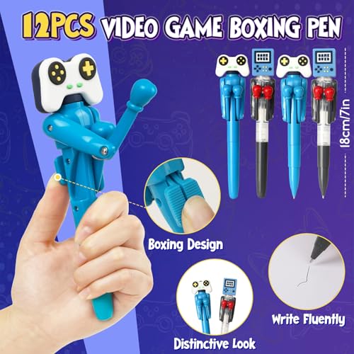74pcs Video Game Party Favors for Kids Cool Fun Boxing Pens Mini Notebooks Stickers, Gamer Birthday Party Favors Funny Novelty Gifts Gaming Classroom Prizes Goodie Bag Stuffers for Teens Boys Girls