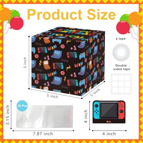 Birthday Money Box for Cash Gift Pull Money Pull Box for Cash Gift Happy Birthday Card and 35Pcs Transparent Bags Gifts for Boys Girls Best Friend Child Kids - color: Color 006