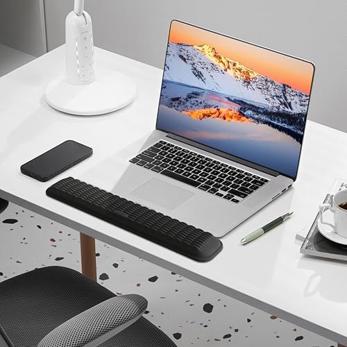 MEKASS Ergonomic Wrist Rest for Keyboard and Mouse, Soft Memory Foam Keyboard Wrist Rest Set with Non-Slip Silicone Base, Easy Typing, Pain Relief, Comfort for Office, Work, Gaming (White) - style: White
