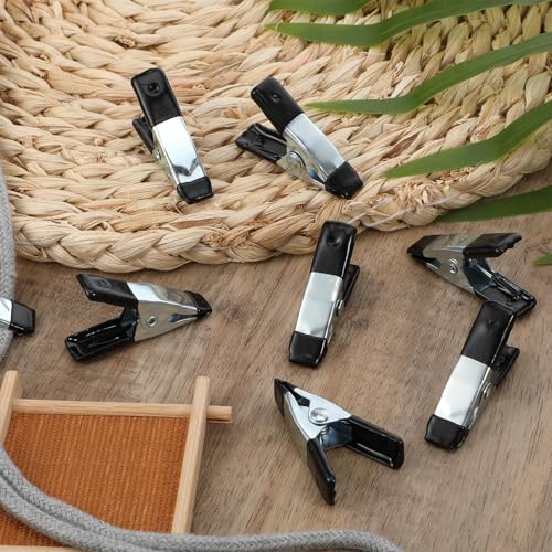 20 Pcs Small Spring Clamps, 2 Inch Small Clamps Heavy Duty Metal Stainless Steel Mini Clips with Rubber Coated Handle for Crafts Woodworking Photography Backdrop Greenhouse DIY Projects (Black)