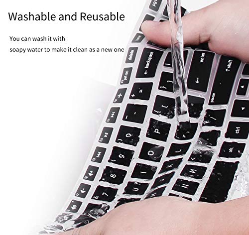 CaseBuy Keyboard Cover Compatible with Logitech K350 MK550 MK570 Wireless Wave Keyboard Accessories, K350 MK550 Keyboard Silicon Protector Skin, Black - color: Black