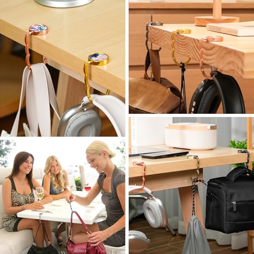 Folding Handbag Hanger - Portable Bag Holder, Women's Bag Table Hanger Hook(1Pack-AMarble) - color: 1Pack-AMarble