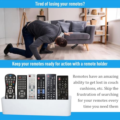 3 Pieces Adhesive Remote Holders Wall Mount Phone Holder Without The Need to Drill Holes in Your Wall Universal TV Remote Organizer Caddy Box for Bedroom Kitchen Bathroom