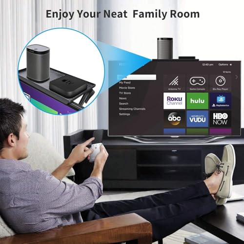 11.8in TV/PC Top Shelf Mount for Routers, Cable Boxes and Remote | Adjustable Monitor Top Shelf Wide Platform Screen Storage Bracket, TV Mounted Shelf for Games Consoles - 11.8 x 4.7 inches - color: 11.8 X 4.7 Inch