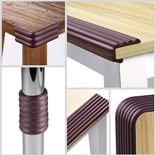 Baby Proofing Edge Corner Protector, 16.4 ft Edge Guards Padding with 3M Adhesive, Extra-Wide Soft Rubber Foam Padding, Furniture,Sharp Edge Safety Corner Edge Bumper Guard-Brown - color: Brown- 16.4 Feet