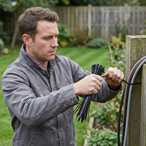 600 Pack Zip Ties Heavy Duty Assorted Sizes, Black UV Resistant Self-Locking Nylon Zip Ties for Indoor Outdoor Wire Management, Home, Office, Garden and Industrial Use - size: 8+12+16+18 600 Pack