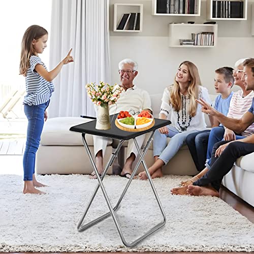 Garden 4 you Folding TV Tray Table,TV Dinner Table with Sturdy MDF Top,Eating Trays for Living Room with No Assembly Required, 15 x 18.9 x 26 in(Black,1PC) - color: Black, size: 1pc