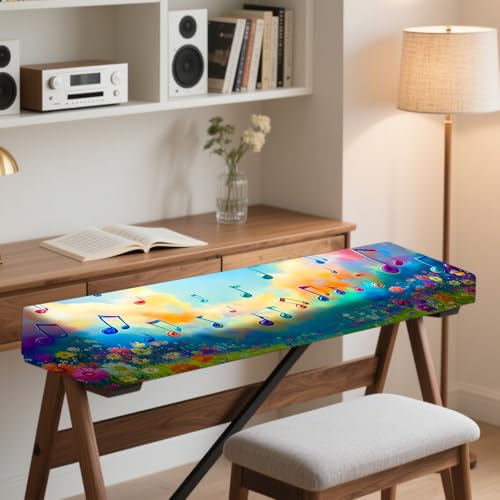Nuxovilar Stretchy 88 Keys Keyboard Dust Cover, Elastic Milk Silk Piano Cover for Digital Electronic Piano - color: DE97870