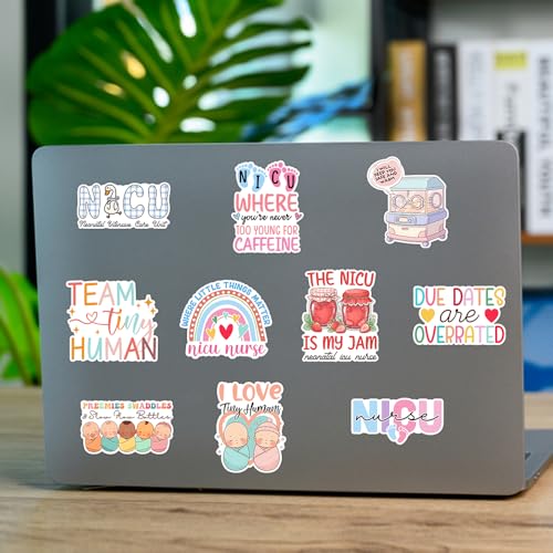 SODAVA (10pcs, 3in) NICU Nurse Stickers, Pack for Laptop, Water Bottle, Notebook – Neonatal ICU Nurse Vinyl Stickers, Medical Quote Decals, Nursing Student Gift Idea, Healthcare Worker Accessories - color: Nicu