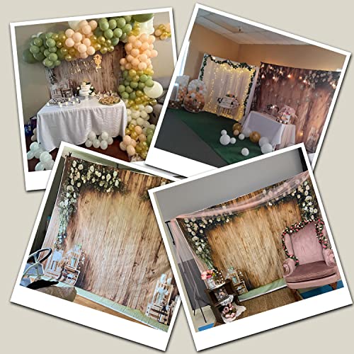 7x5ft Wedding Backdrops for Reception Rustic Floral Wood Plank Bridal Shower Backdrop Ceremony Party Decorations Valentine's Day Photography Background Photo Props - size: 7x5ft-Polyester