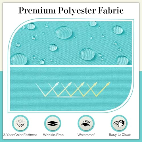 Cozyide Outdoor Chair Cushions, Waterproof Patio Seat Cushions with Adjustable Straps, Square Corner Patio Chair Cushions for Garden, Teal, 18.5x16x3 Inch (Pack of 4) - color: Teal, size: 18.5x16x3 Inch (Pack of 4)