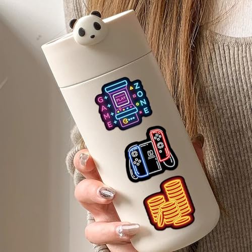 50Pcs Neon Game Stickers, Video Game Stickers, Gamer Waterproof Vinyl Decals for Laptop, Water Bottle, Skateboard, Gamer Decor, Party Favors Gifts - style: Neon Game Stickers