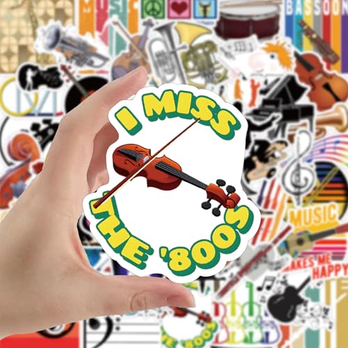 108PCS Orchestral Music Stickers, Vinyl Music Stickers for Water Bottle Laptop Luggage Guitar Gifts for Adult Youth Teacher Students - style: Orchestral Music Stickers
