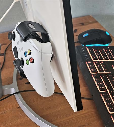 Controller Holder – Under Desk or Wall Mount Compatible with PS5 DualSense and Xbox Controllers | Quick Snap-in Design | Made in USA - color: Black, size: Xbox