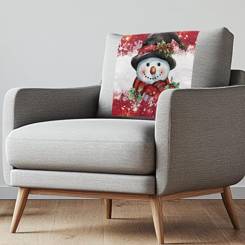 Snowman Recliner Headrest Protector Christmas Home Decor Couch Headrest Covers Wrinkle Resistant Covers for Living Room 2 Pcs - color: Christmas Snowman