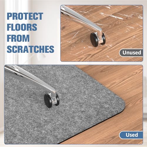 2 Pack Office Chair Mat for Hardwood Floor, 55"x35" Desk Chair Rug, Large Anti-Slip Floor Protector for Home Office Light Grey (Roll Packaging) - color: 2-pack Light Grey, size: 55" x 35"