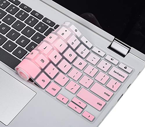 Keyboard Cover Skin for Lenovo Chromebook Flex 3 11"/IdeaPad 3 Chromebook 11.6 / Spin X360 Chromebook/Chromebook Flex 5 5i 13 / Chromebook C330 C340 100e 300e 500e 11.6, Ombre Pink - color: Ombre Pink
