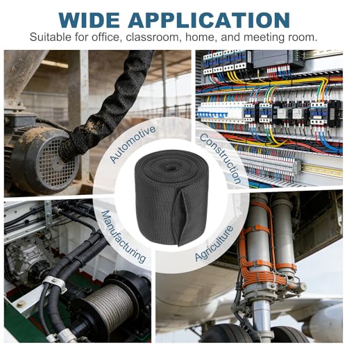HARFINGTON Nylon Protective Hose Sleeve 2.2" ID 10FT Cable Cover Sheath Hydraulic Hose Protector Wrap for Welding Cord Tig Torch Hydraulic, Black - size: 2.2" ID 10FT