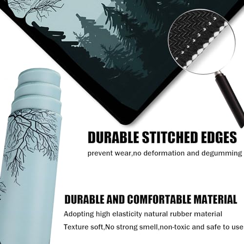 Mouse Pad Forest Background Pattern, Large Mouse Pad for Gamer, (31.5"X15.7") Gaming Mousepad with Nonslip Base, Waterproof Comfy Computer Keyboard Mousepads for Esports Pros/Office/Home - color: Forest