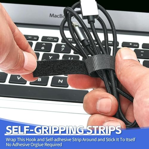 1In x 50Ft Reusable Cable Ties Hook and Loop Roll | Tie Down Straps, Nylon Double-Sided Strips, | Adjustable Multi-Purpose Wrap Fasteners forOffice, Home, Data Center - size: 1Inx50Ft