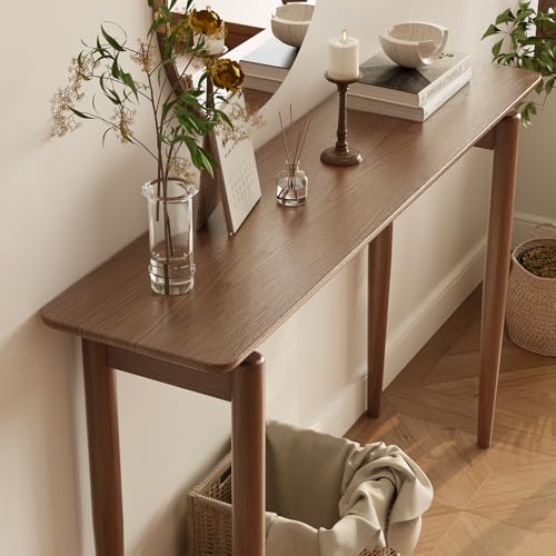 AQIMUELE Wood Console Table Walnut Entryway Table, Thin Console Table, Sofa Tables for Living Room (47.2'') - color: Walnut, size: 47.2"W x 11.8"D x 29.9"H
