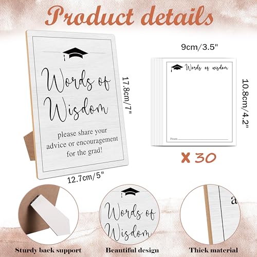 Words of Wisdom Sign, College Graduation Gifts for Him, 2026 Graduation Gifts, Graduate Party Favors, 30 Advice Card, High School College Graduate Party Games, Congrats Grad Gift For Her Him Grad,13 - color: Words of Wisdom Graduate Gift,13