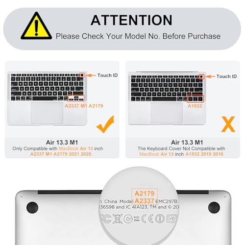 MOSISO Keyboard Cover Compatible with MacBook Air 13 inch 2022 2021 2020 Release A2337 M1 A2179 Retina Display with Touch ID Backlit Magic Keyboard, Waterproof Protective Silicone Skin, Rose Quartz - color: Rose Quartz