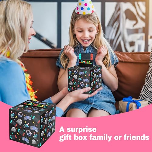 ISOVF Money Box for Cash Gift Birthday, Money Pull Box for Cash Gift DIY Set, Surprise Video Game Money Box Gifts for Gamer Lover, Gaming Birthday Party Decor-A02