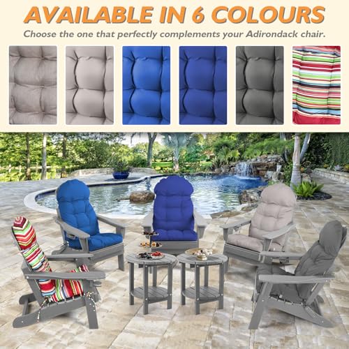 Adirondack Chair Cushions Set of 2, Rocking Chair Cushions High Back, Thickened Patio Chair pad for Indoor and Outdoor, 44''L x 19''W x 4''H - color: Beige Gray, size: Set of 2