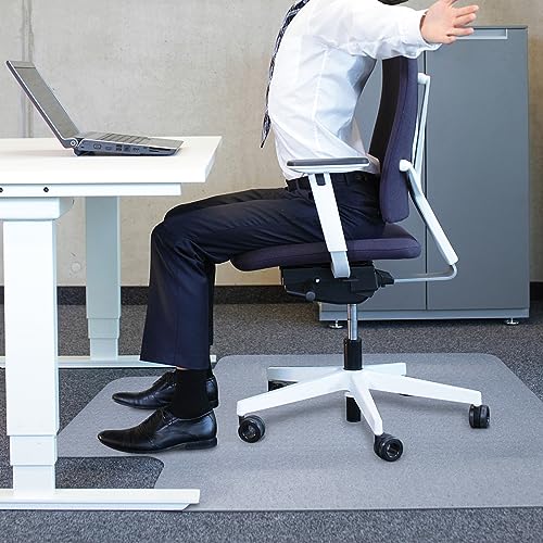 AiBOB Chair Mat for Low Pile Carpet Floors, Flat Without Curling, 53 X 45 in, Office Carpeted Floor Mats for Computer Chairs Desk - color: Clear, size: 45'' * 53'' with lip
