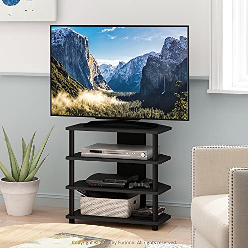 Furinno Turn-N-Tube Easy Assembly 4-Tier Petite Entertainment Center / TV Stand / TV Unit / TV Desk, Blackwood - color: Blackwood, size: 4-Tier