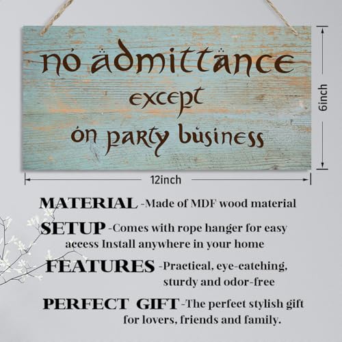 No Admittance Except on Party Business Sign, Decorative Hanging Wall Plaque Wood Sign, Funny Wood Sign for Home Party Decor, Club, Home Bar, Farmhouse Door Sign G - color: Color 08