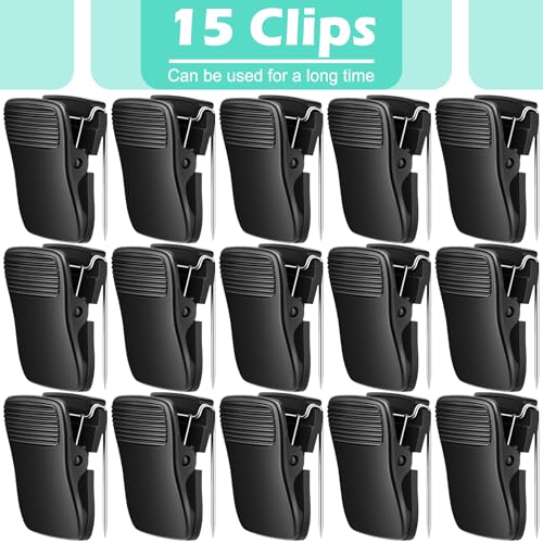 Chiisong Cubicle Clips Fabric Panel Cubicle Accessories Fabric Partition Panel Messages Hooks Office Photos Wall Clips for Notes Memos (Black,15 Pcs) - color: Black
