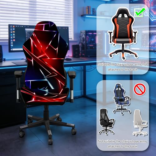 Gaming Chair Covers, 3D Printing Stretchable Soft Non-Slip Easy to Install Gamer Chair Cover with Armrest Cover(No Chair)(I) - color: I