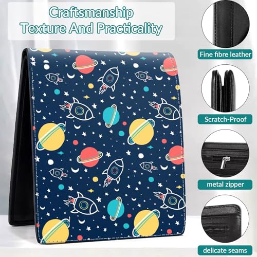 Wallet for Boys Leather Space Universe Wallets Credit Id Card Cash Holder Black Rfid Blocking Zipper Cute Cool Funny Aesthetic Wallets With Coin Pocket Id Window Teen Wallets for Boys Teenager Wallet - color: space-2