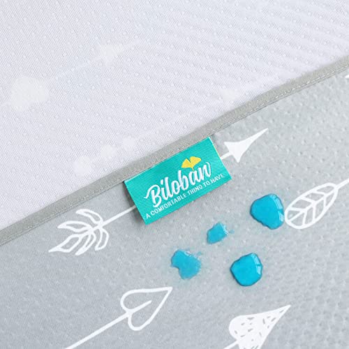 Splat Mat 2 Pack for Under High Chair & Arts & Crafts & Eating Mess, Waterproof Baby Playtime Anti-Slip Mat for Floor or Table, Reusable & Portable Splash Mat 42” ×46” - color: Cloud & Arrow