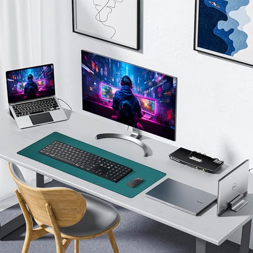 ALOANES Waterproof Gaming Mousepad Large Mouse Mat Non-Slip Rubber Base | Green Grain Jacquard Surface Keyboard Desk Mat for Computer Office Home, XXL 35.43"x15.74"x0.12" - color: 01- Pro Green, size: 35.4L x 15.7W inches