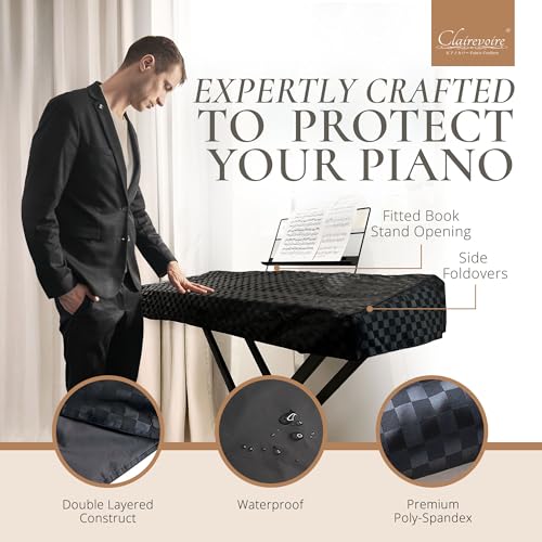 Clairevoire Digital Piano Cover, Piano Keyboard Covers -Protective for Roland Piano Covers FP Series, Durable and Waterproof Piano Keyboard Dust Cover, Piano Keyboard Case -Roland FP-10 Ebony Black - color: Ebony Black, size: FP-10
