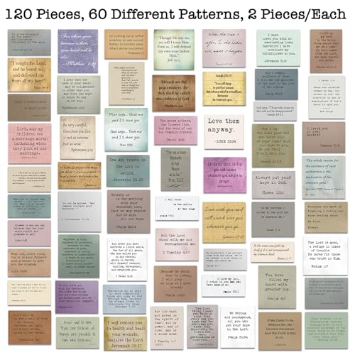 120 Pieces Retro Bible Verse Stickers (2 Pieces of Each), Inspirational Christian Vintage Journaling Stickers Typewriter Font Quotes Bible Study Supplies for Water Bottle Laptop Scrapbooking Decals - style: Bible Verse Stickers, 120 pcs, 2 pcs/each